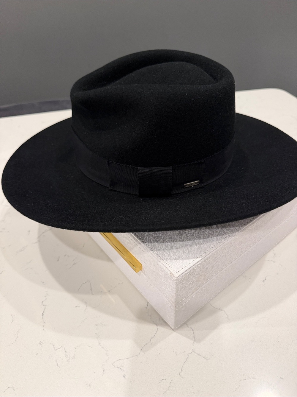 Brixton Classic Black Wool Fedora Hat - Unbranded